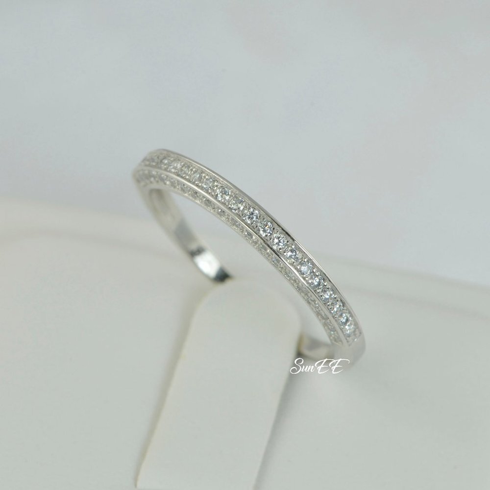 NEW 925 STERLING SILVER HALO PRINCESS DIAMOND CUT WEDDING RINGS ENGAGEMENT RING - Picture 4 of 7